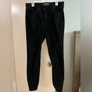 Torrid sky high skinny distressed jeans black